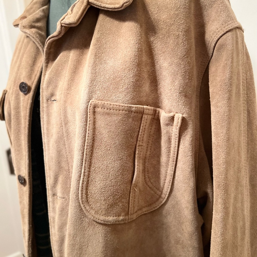 Ralph Lauren Polo Country Suede Flannel Jacket M Vintage 90s Hunting Field Coat - Picture 6 of 16